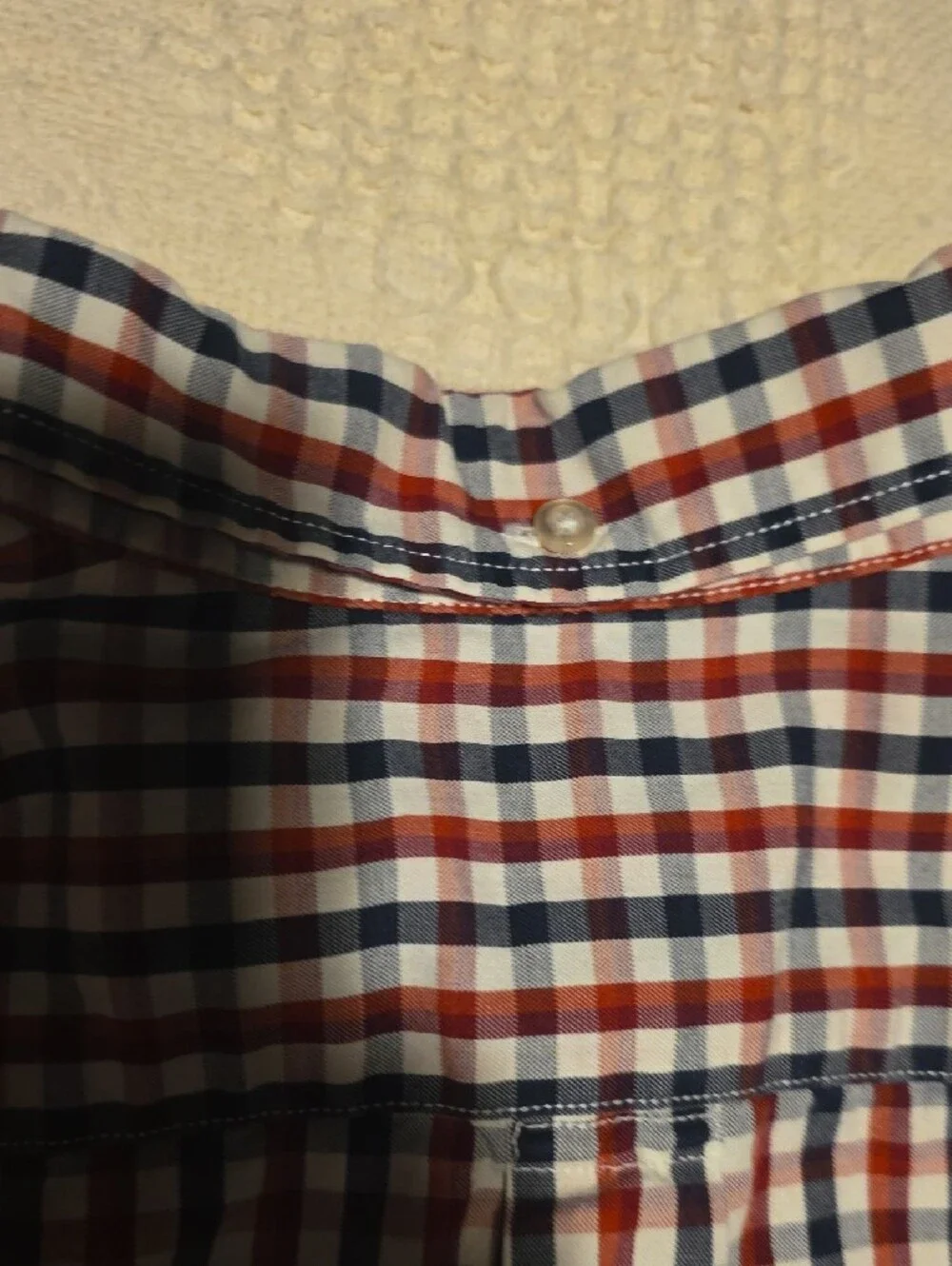 Banana Republic Men's Red, White & Blue Check Button-Down Shirt, Grant Fit, XL
